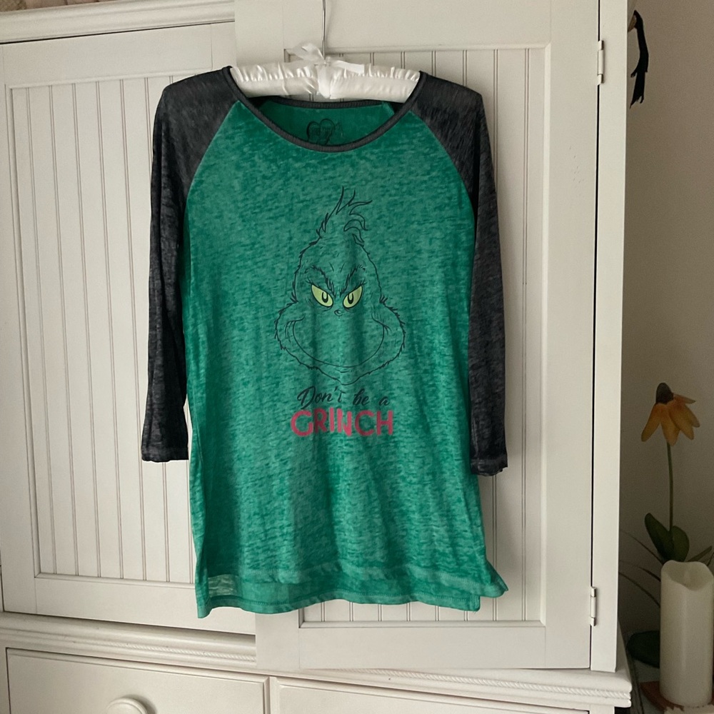 Green Christmas Grinch Baseball Style T-Shirt 🎄